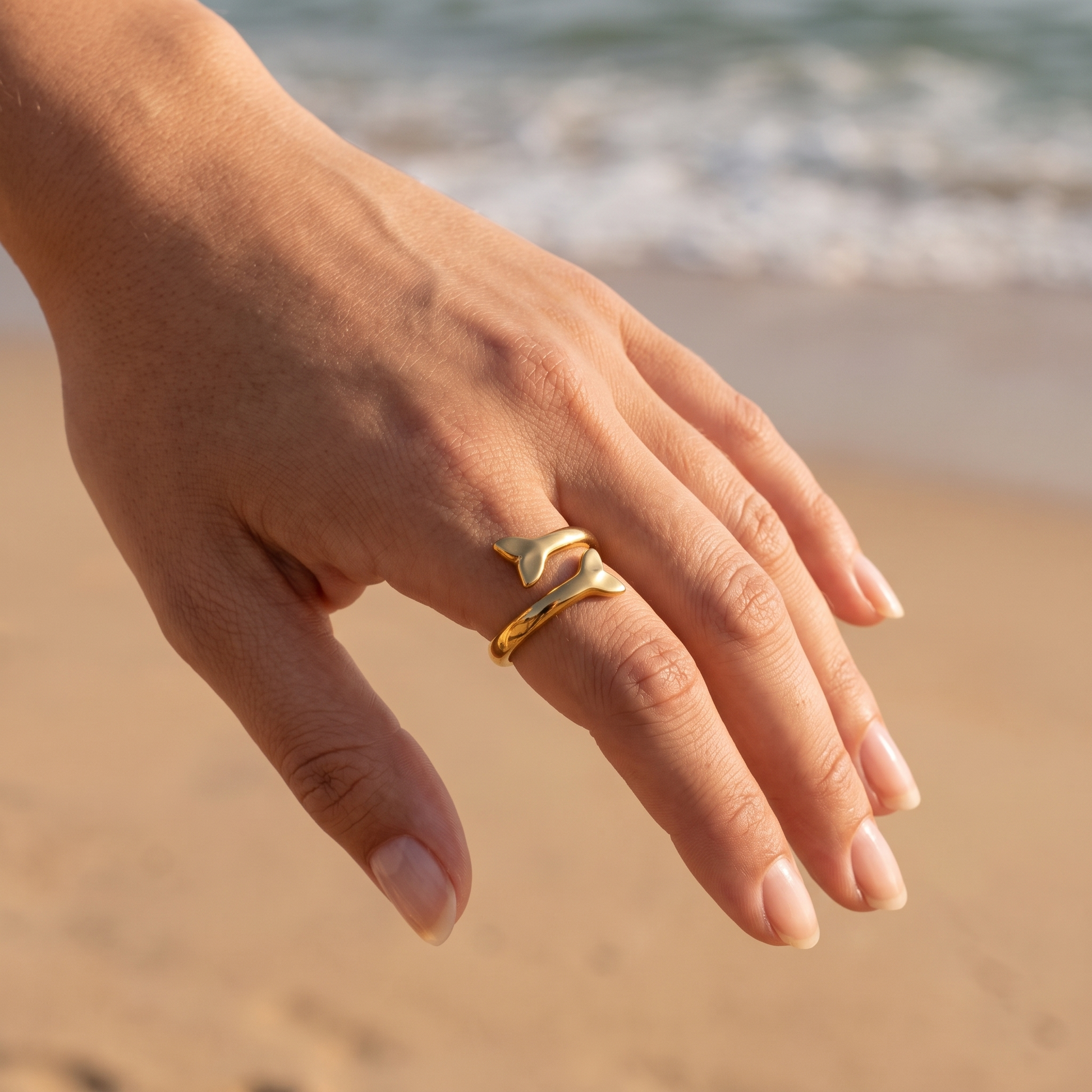 Asea Whale Tail Wrap Ring — worn by model
