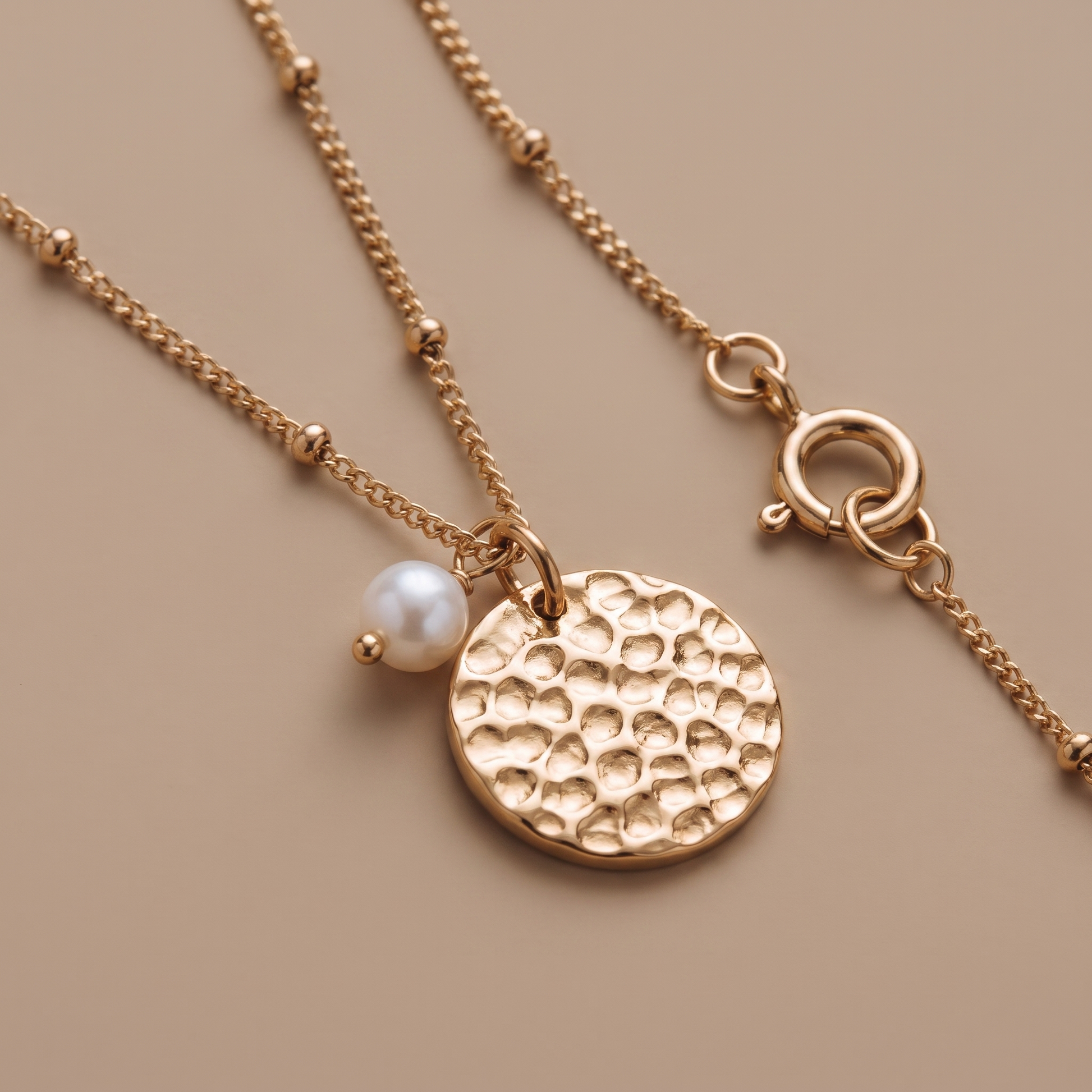 Asea Island Coin & Pearl Necklace — close-up detail