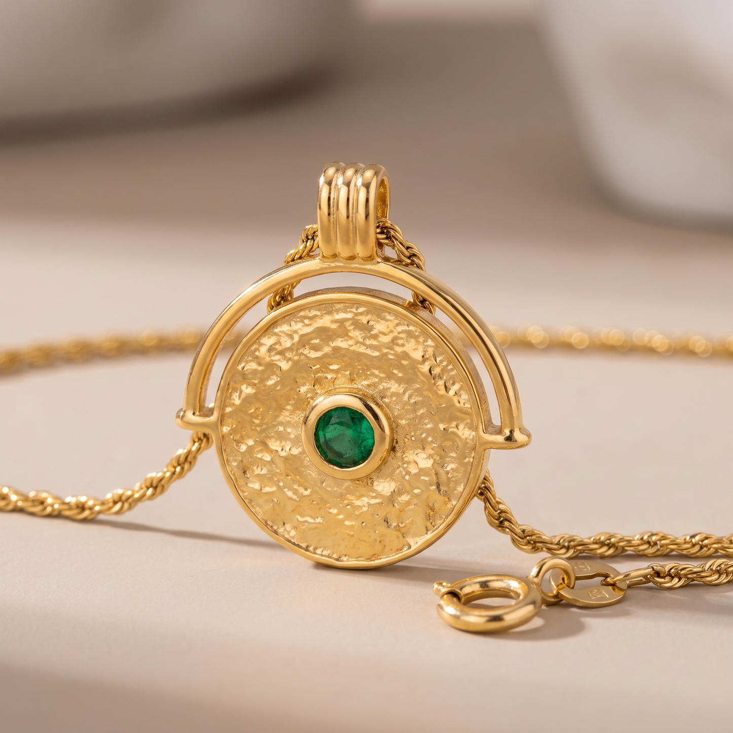 Asea Amara Coin Necklace — close-up detail
