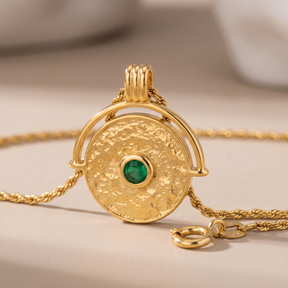 Asea Amara Coin Necklace — close-up detail