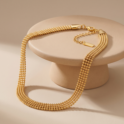 Asea Gold Mesh Choker Necklace — angle
