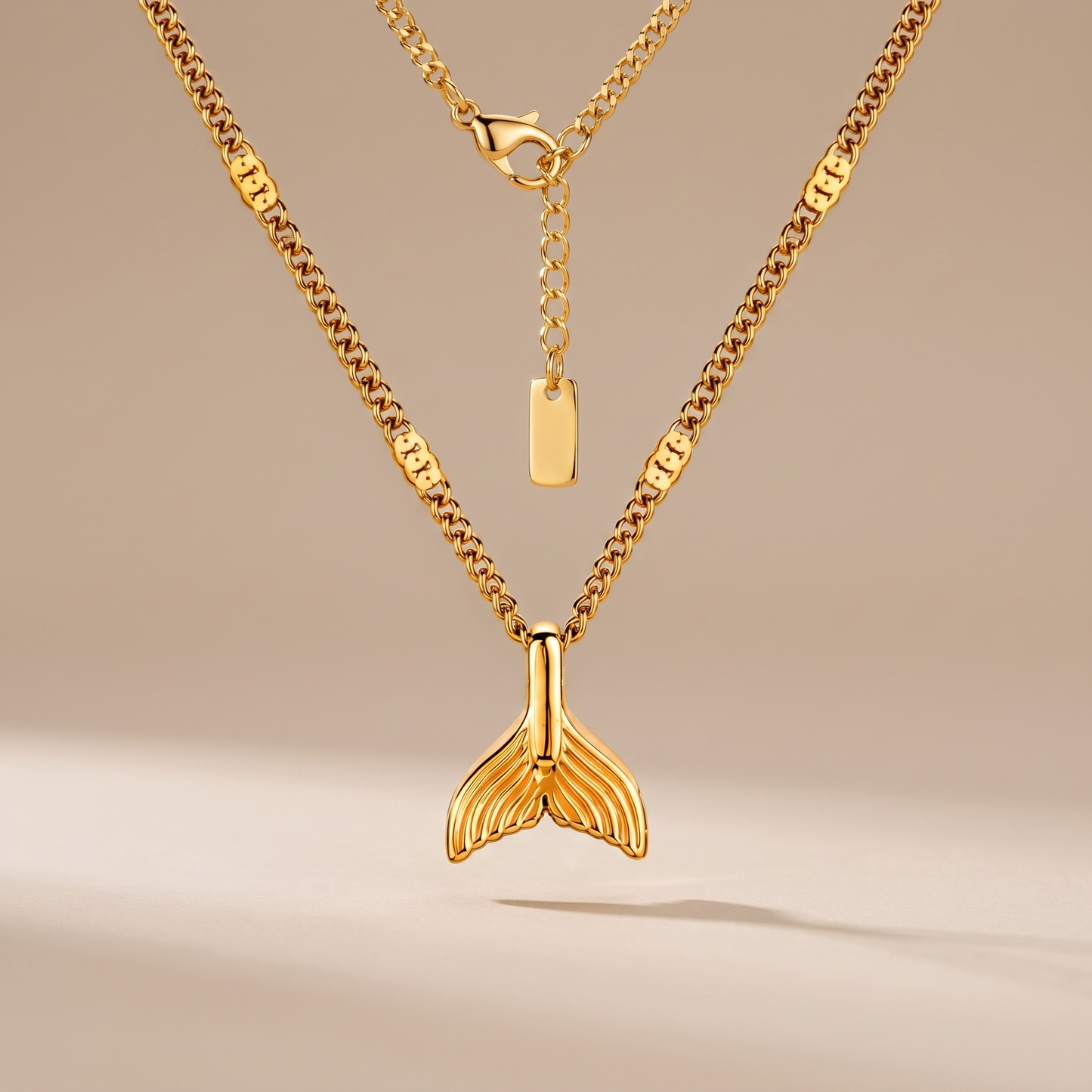 Asea Mermaid Charm Necklace — front view