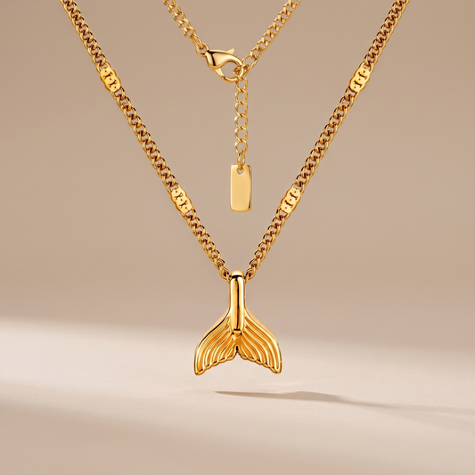Asea Mermaid Charm Necklace — front view