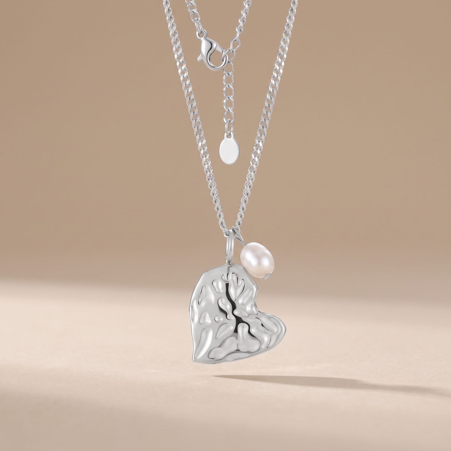 Asea Valentine Heart Necklace — Silver color
