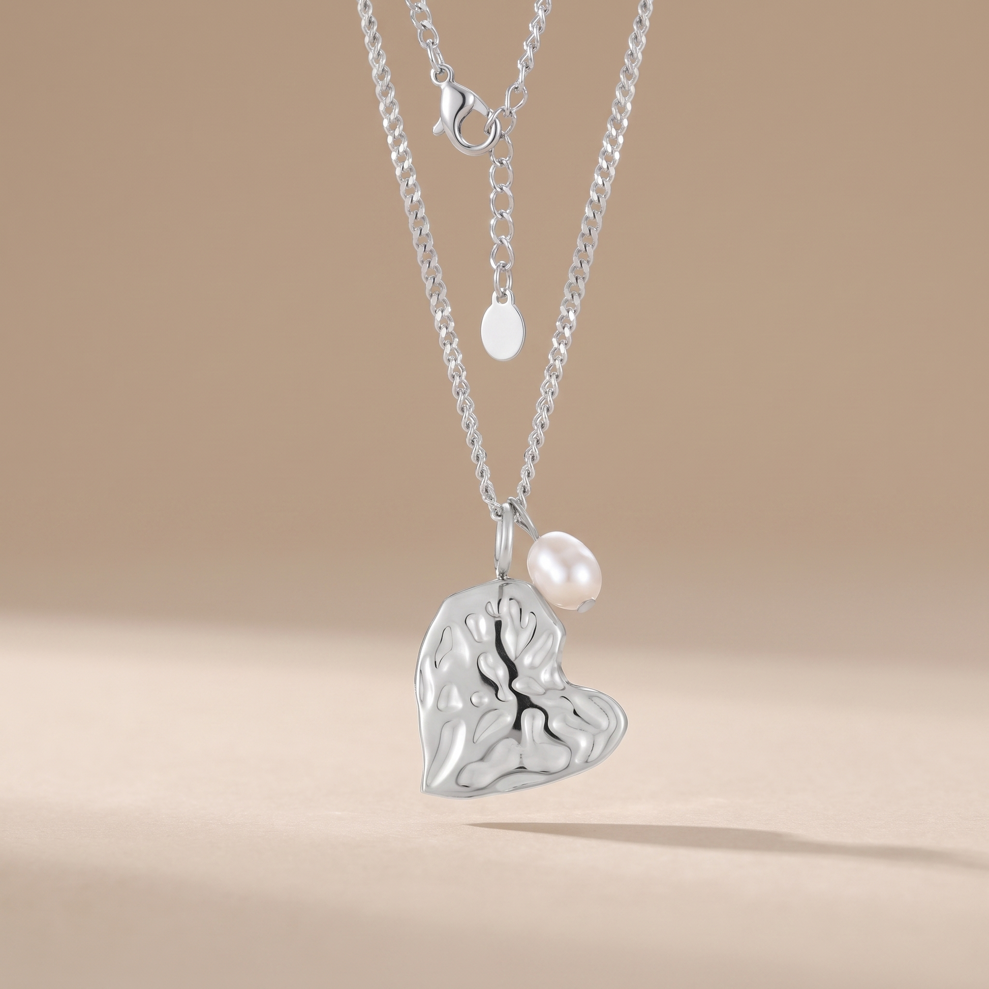 Asea Valentine Heart Necklace — Silver color