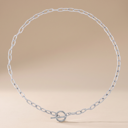 Asea Toggle Paperclip Choker — Silver color