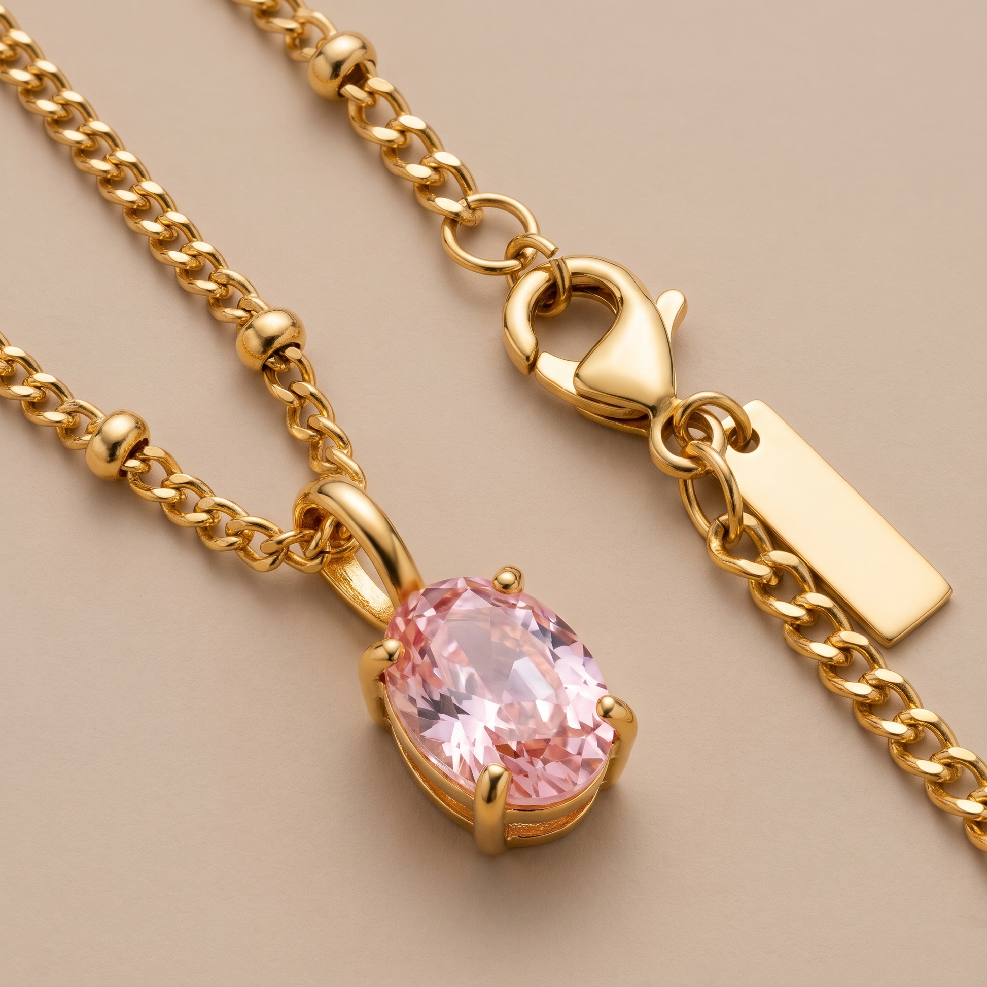 Asea Rosé Pendant Necklace — close-up detail