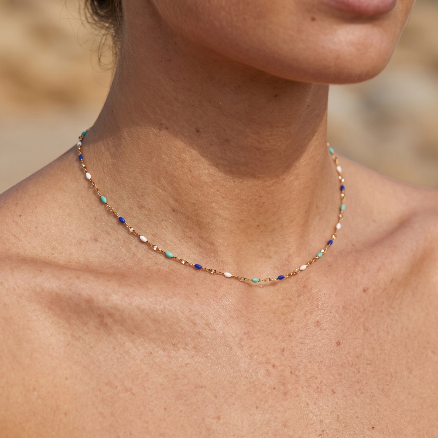 Asea Menorca Enamel Choker — worn by model