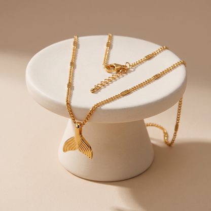 Asea Mermaid Charm Necklace — angle