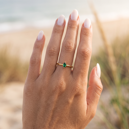 Asea Petite Emerald Ring — worn by model