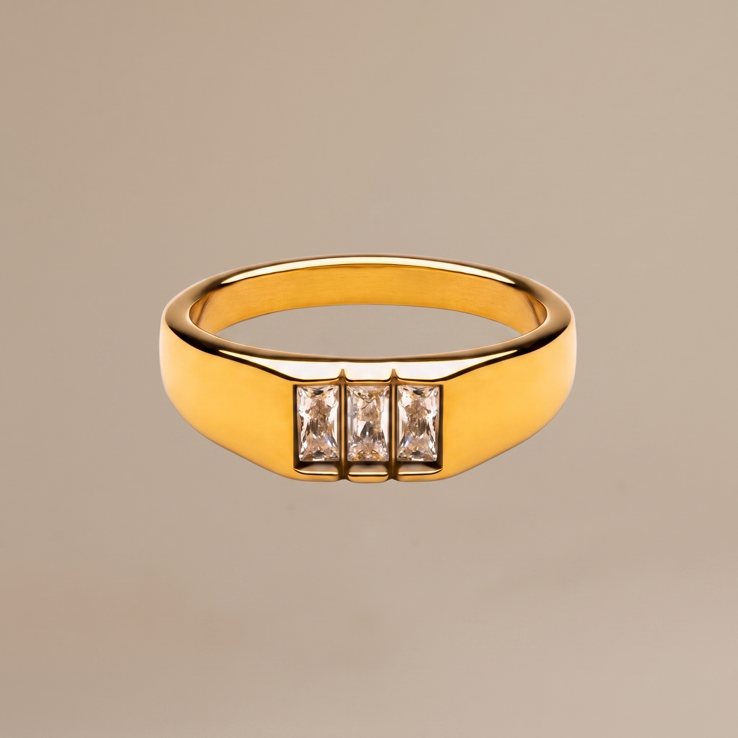 Asea Baguette-Cut Signet Ring — front view