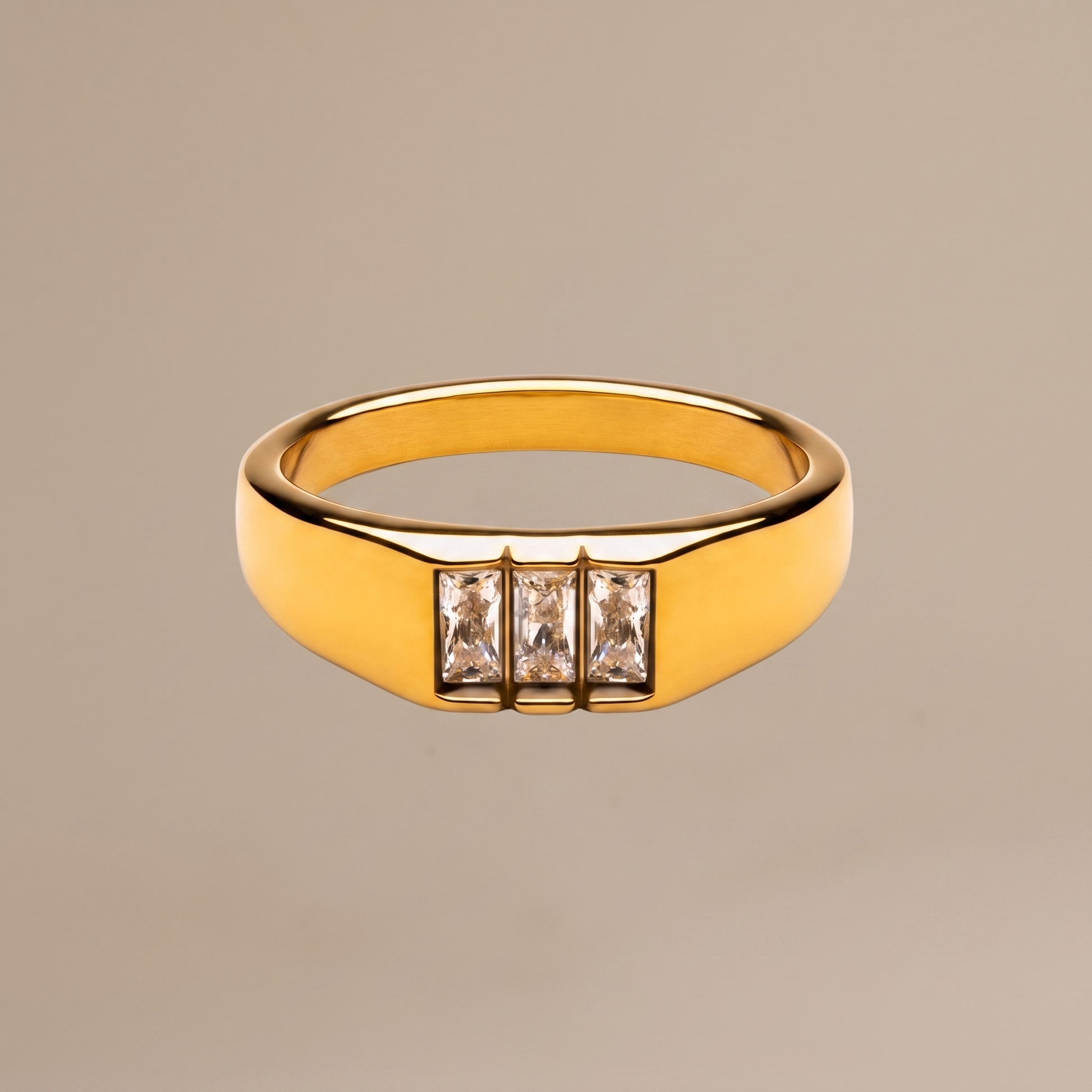 Asea Baguette-Cut Signet Ring — front view