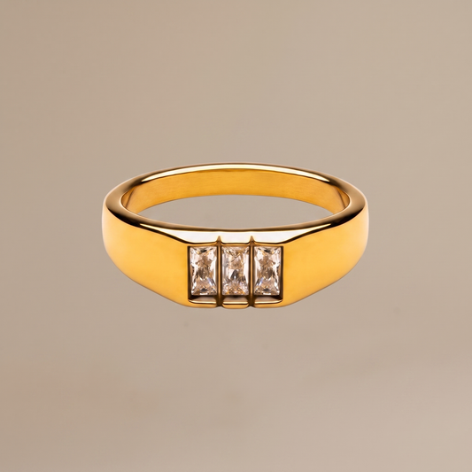 Asea Baguette-Cut Signet Ring — front view