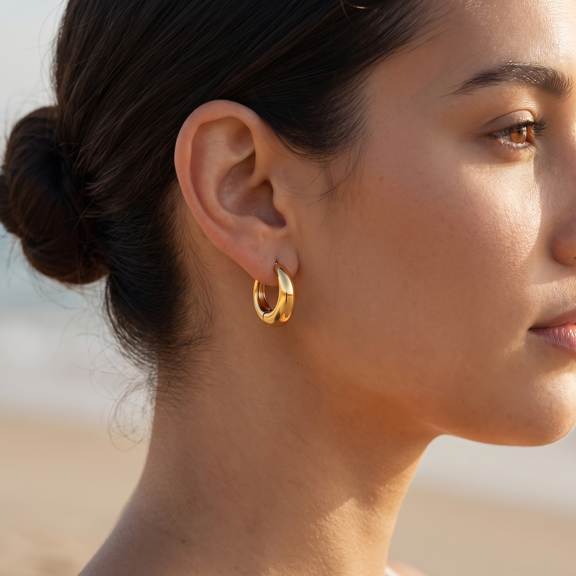 Asea Iconic Statement Hoops — worn by model