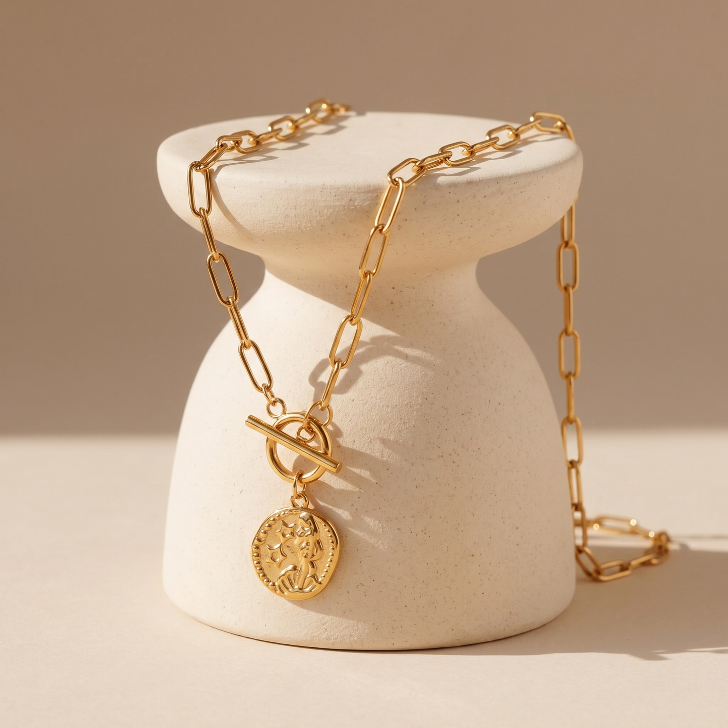 Asea Celeste Coin Necklace — angle