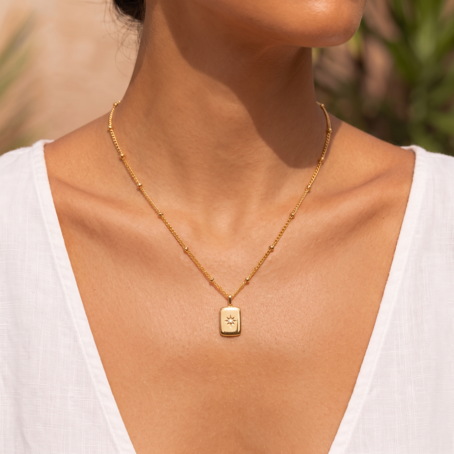 Asea Lumina Zircon Necklace — worn by model