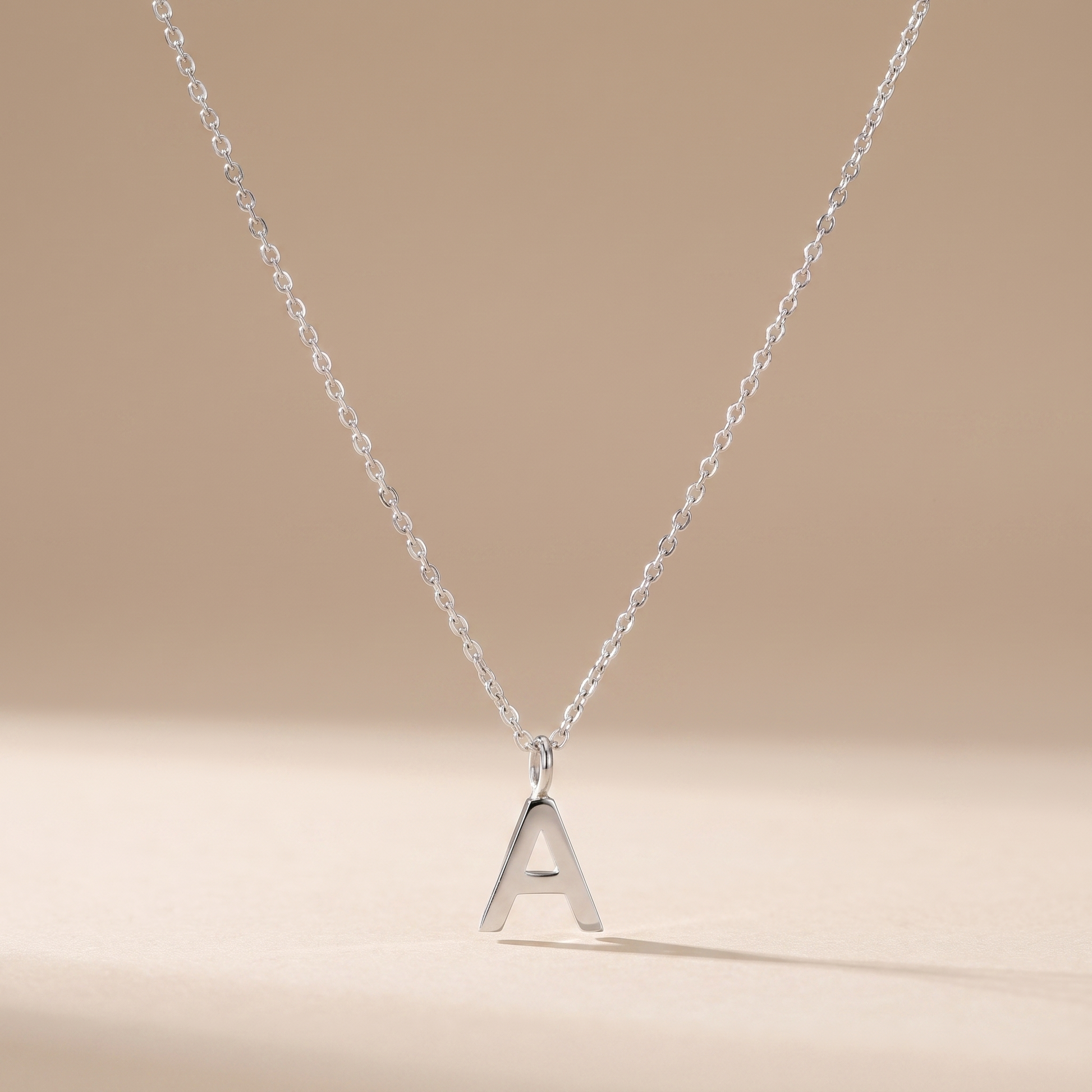 Asea Personalised Initial Necklace — Silver color