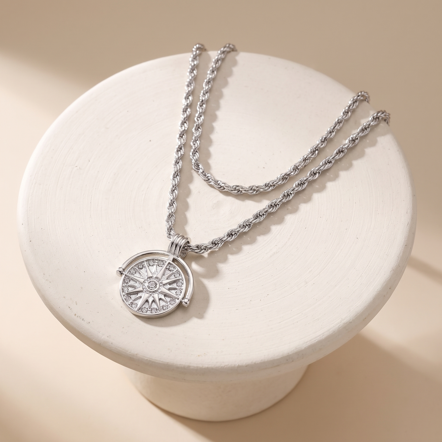 Asea Sundrenched Necklace Duo | Silver — angle