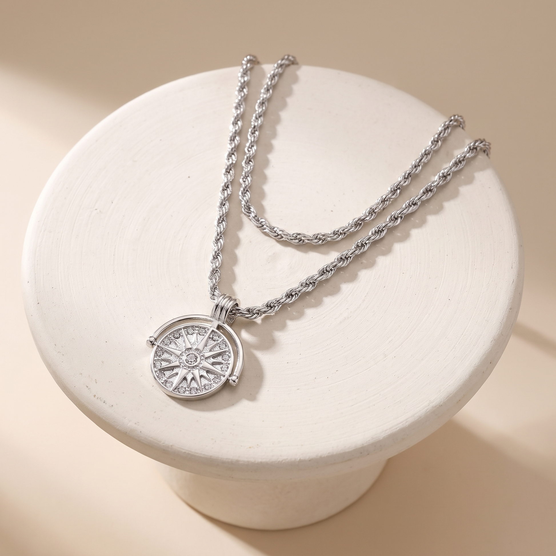 Asea Sundrenched Necklace Duo | Silver — angle