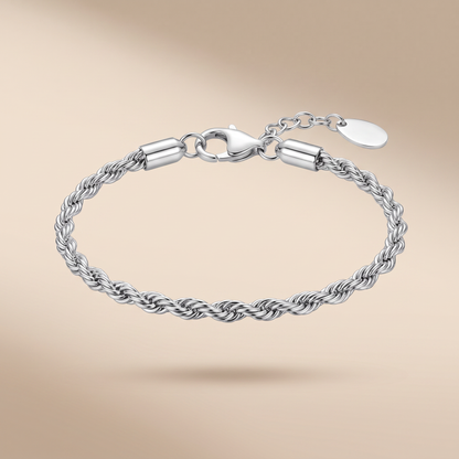 Asea Sagres Twisted Rope Bracelet — Silver color
