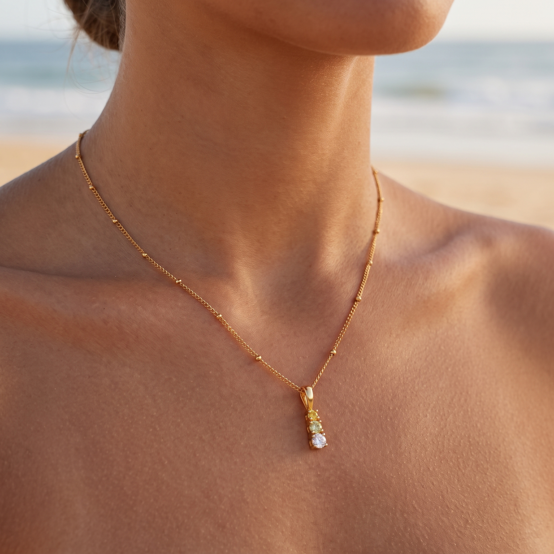 Asea Citrus Charm Necklace — worn by model