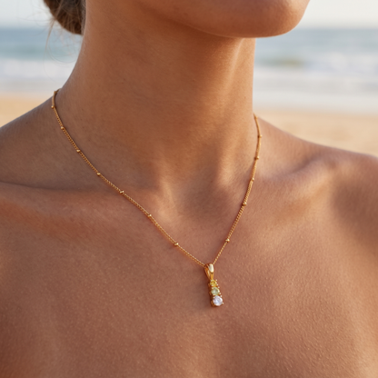 Asea Citrus Charm Necklace — worn by model