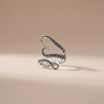 Asea Octopus Tentacle Wrap Ring — Silver color