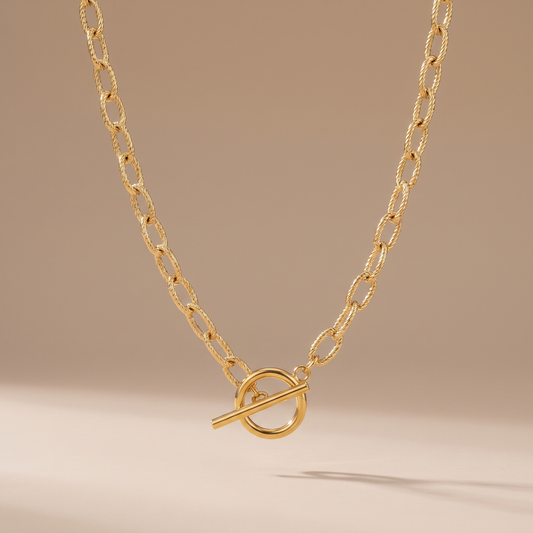 Asea Toggle Paperclip Choker — front view