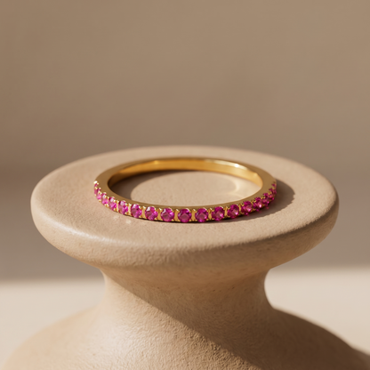 Asea Merlot Slim Stacking Ring — angle