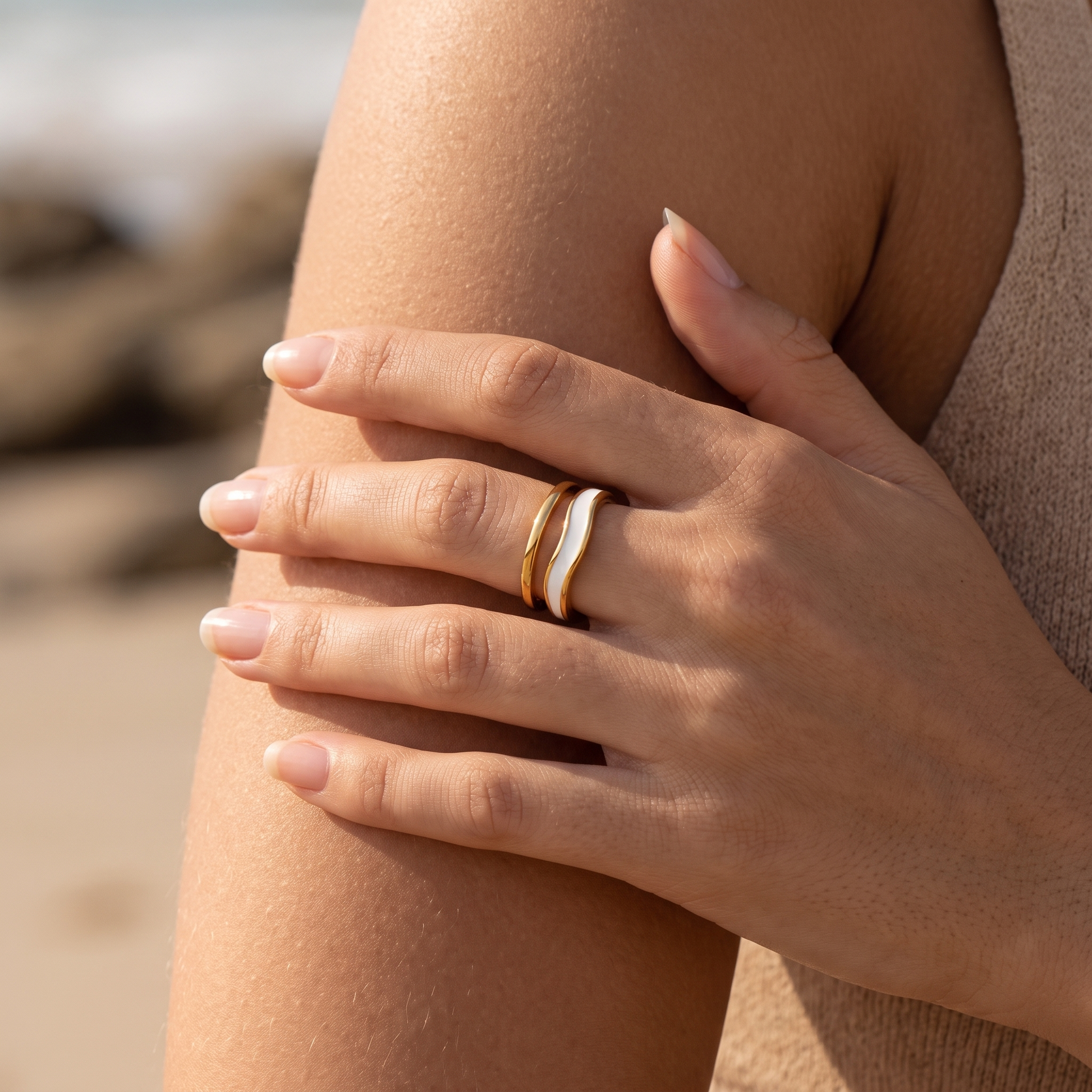Asea Mistral Band Ring — worn by model