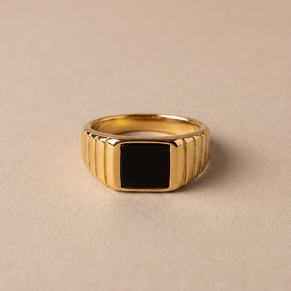 Asea Vora Black Onyx Ring — close-up detail