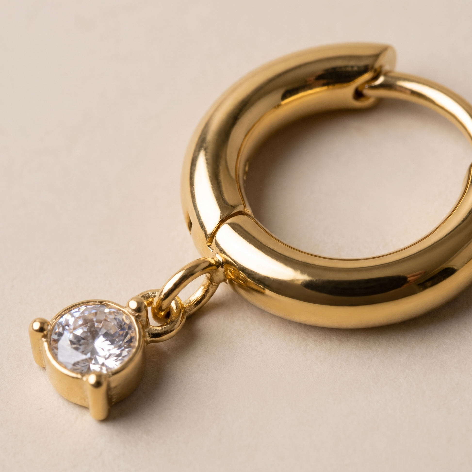 Asea Sparkle Zircon Hoops — close-up detail