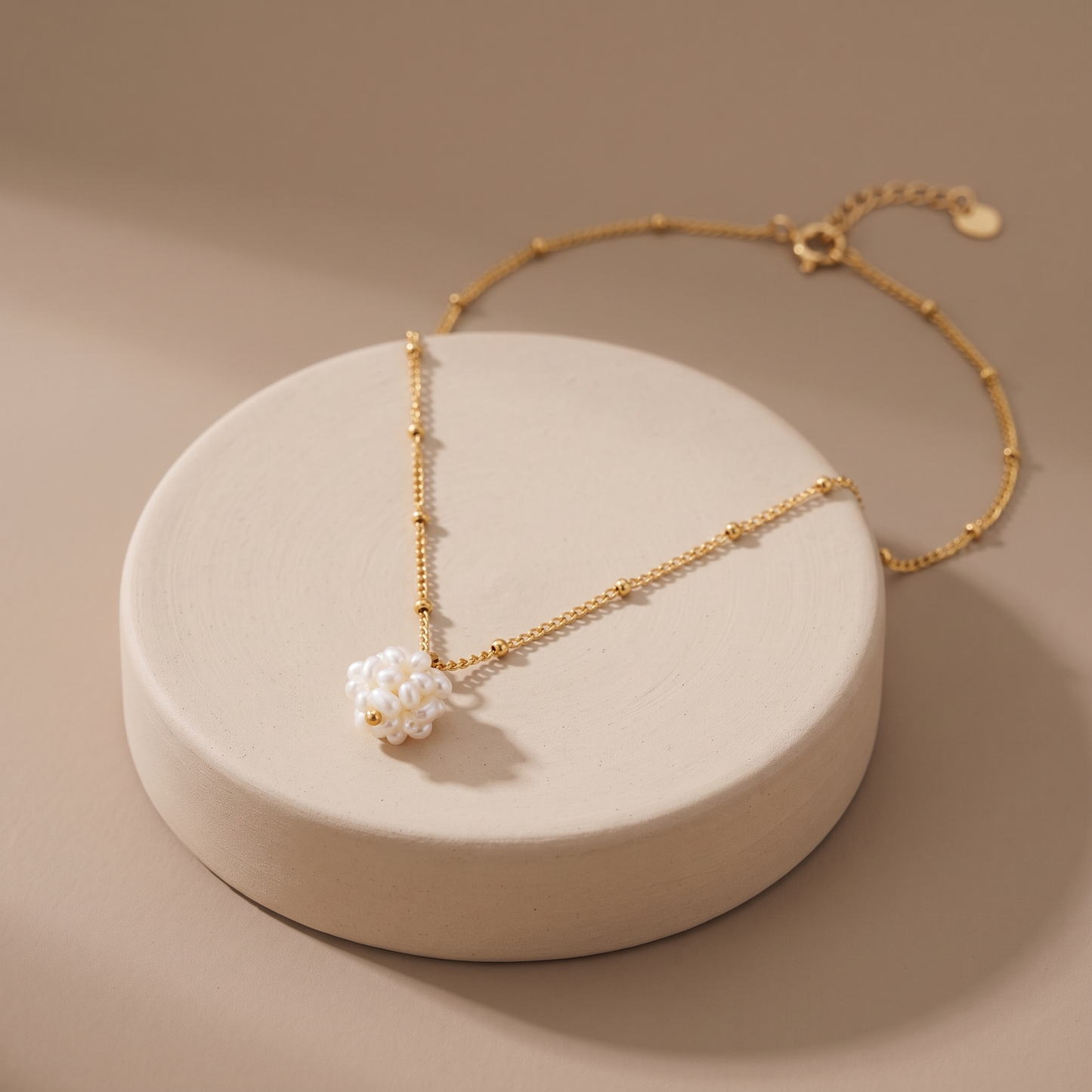 Asea Dainty Pearl Necklace — angle