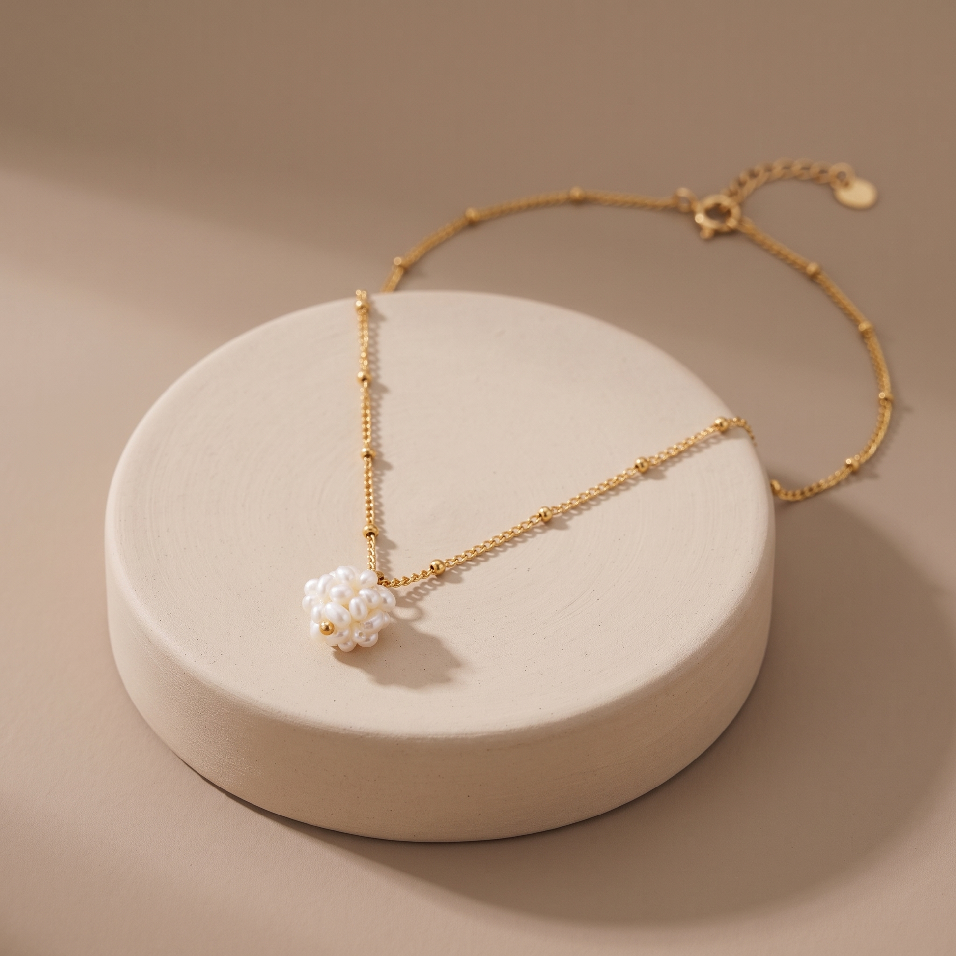 Asea Dainty Pearl Necklace — angle