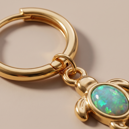 Asea Opal Sea Turtle Hoops — close-up detail