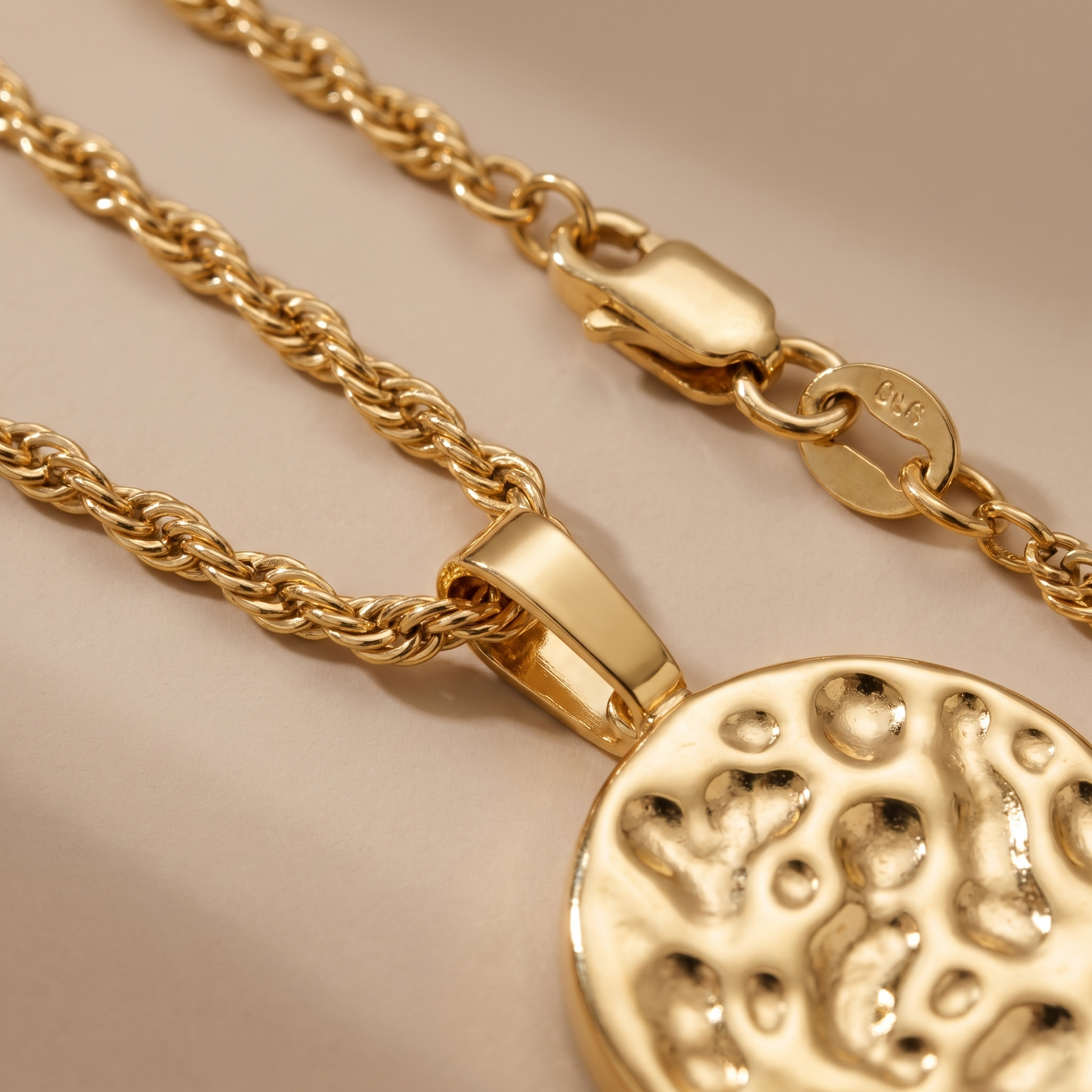 Asea Amity Hammered Necklace — close-up detail
