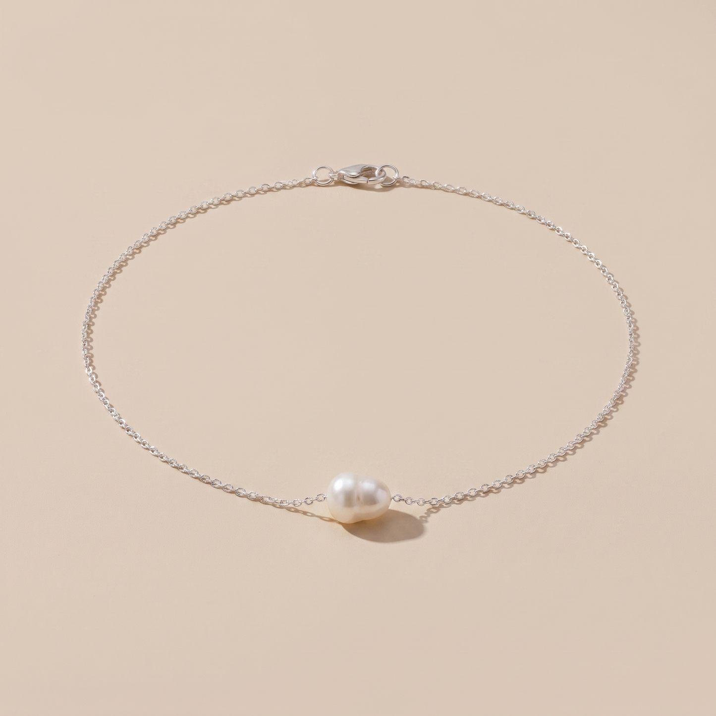 Asea Baroque Freshwater Pearl Choker — Silver color