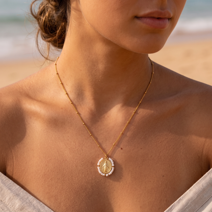 Asea Maris Pearl Necklace — worn by model