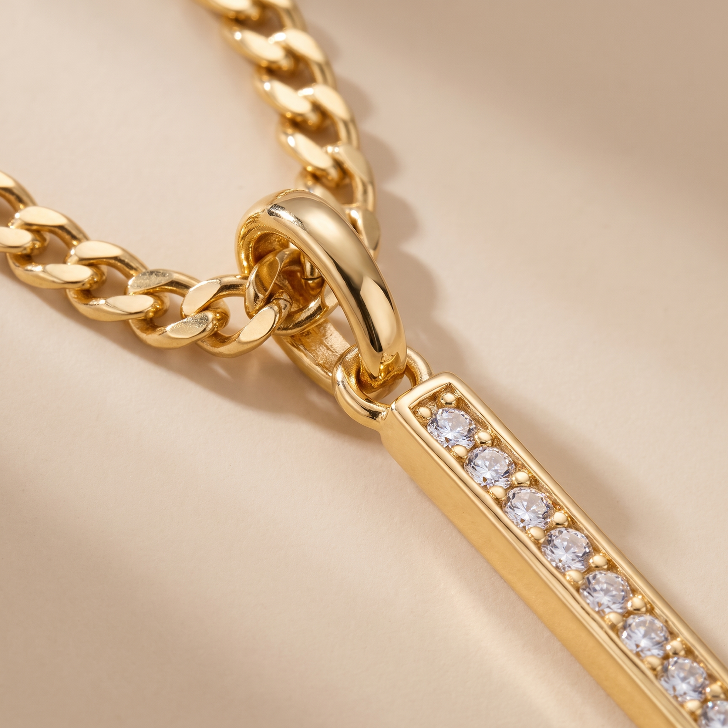 Asea Zircon Bar Necklace — close-up detail