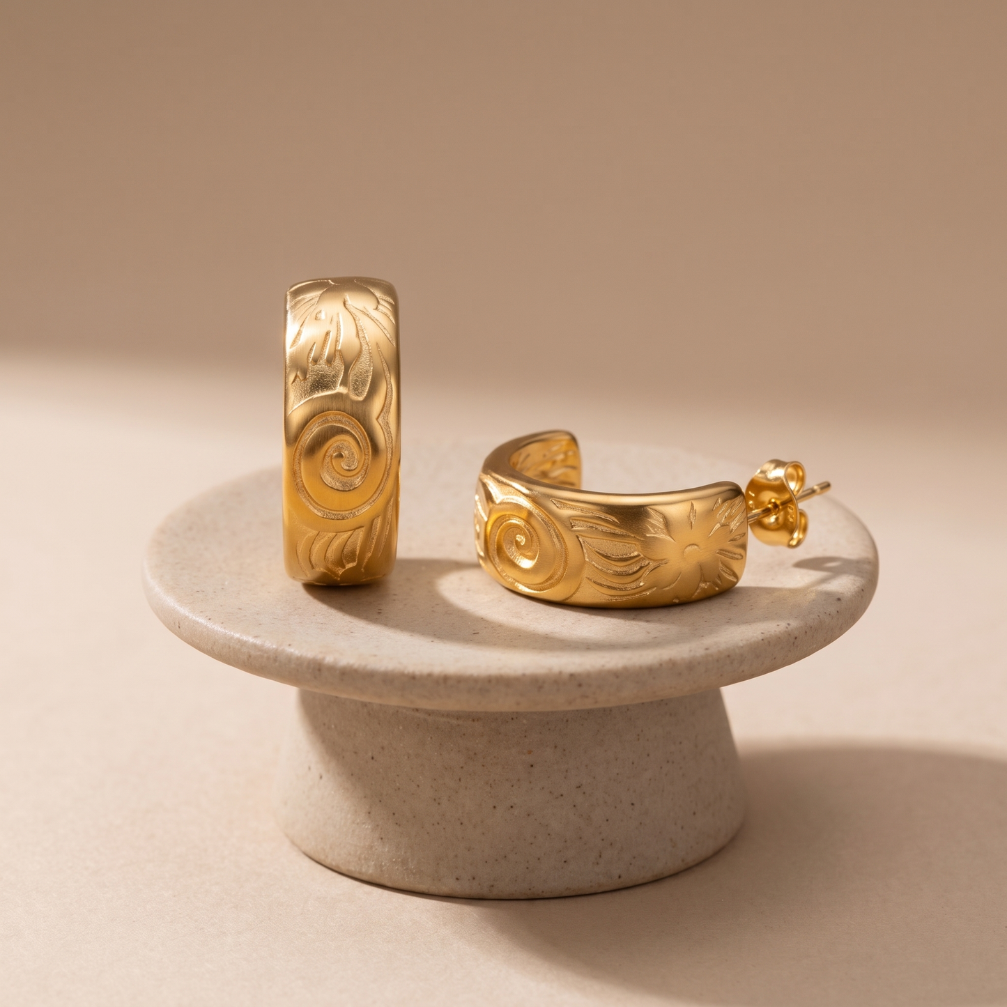 Asea Bloom Floral Half-Hoops — angle