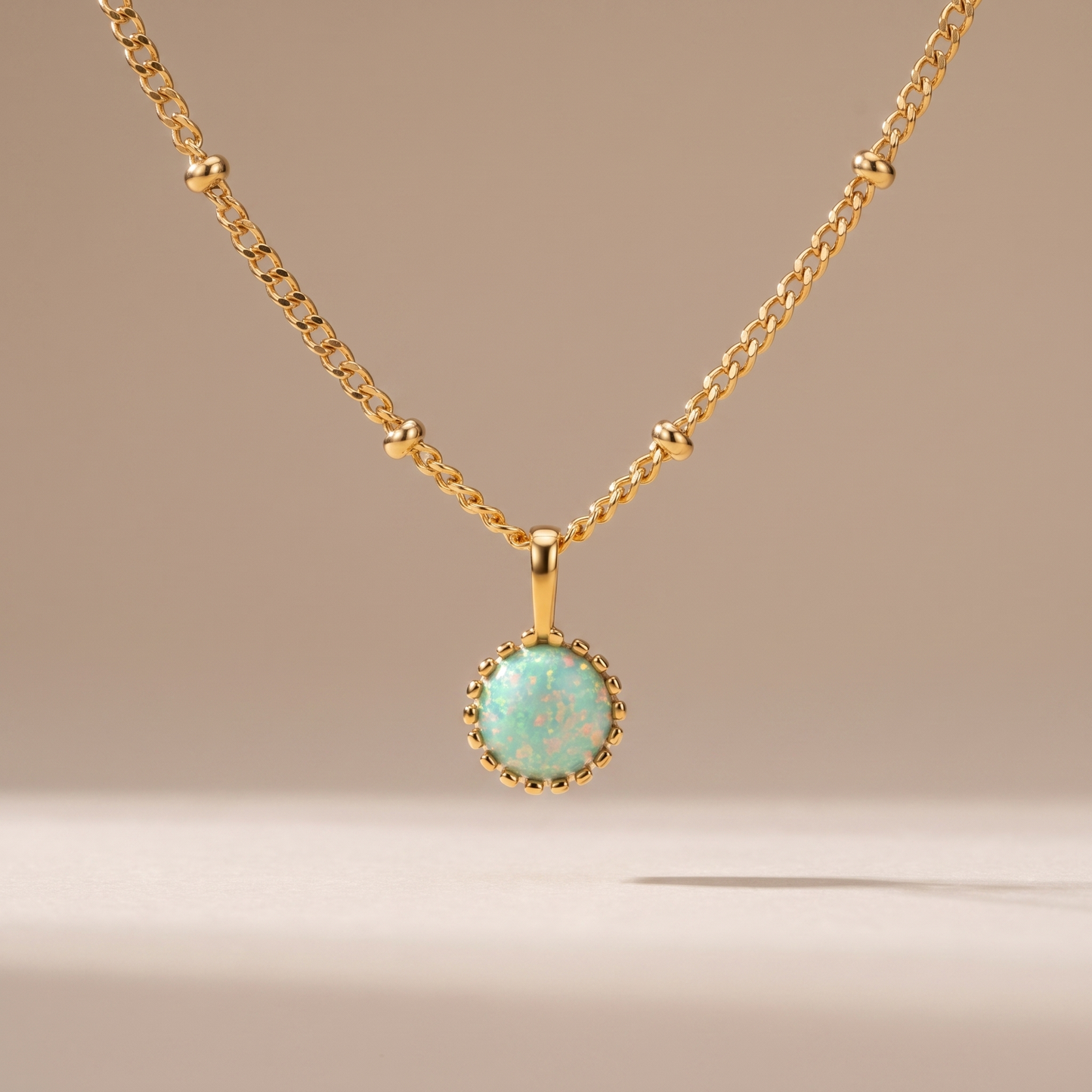 Asea Petite Opal Pendant Necklace — front view