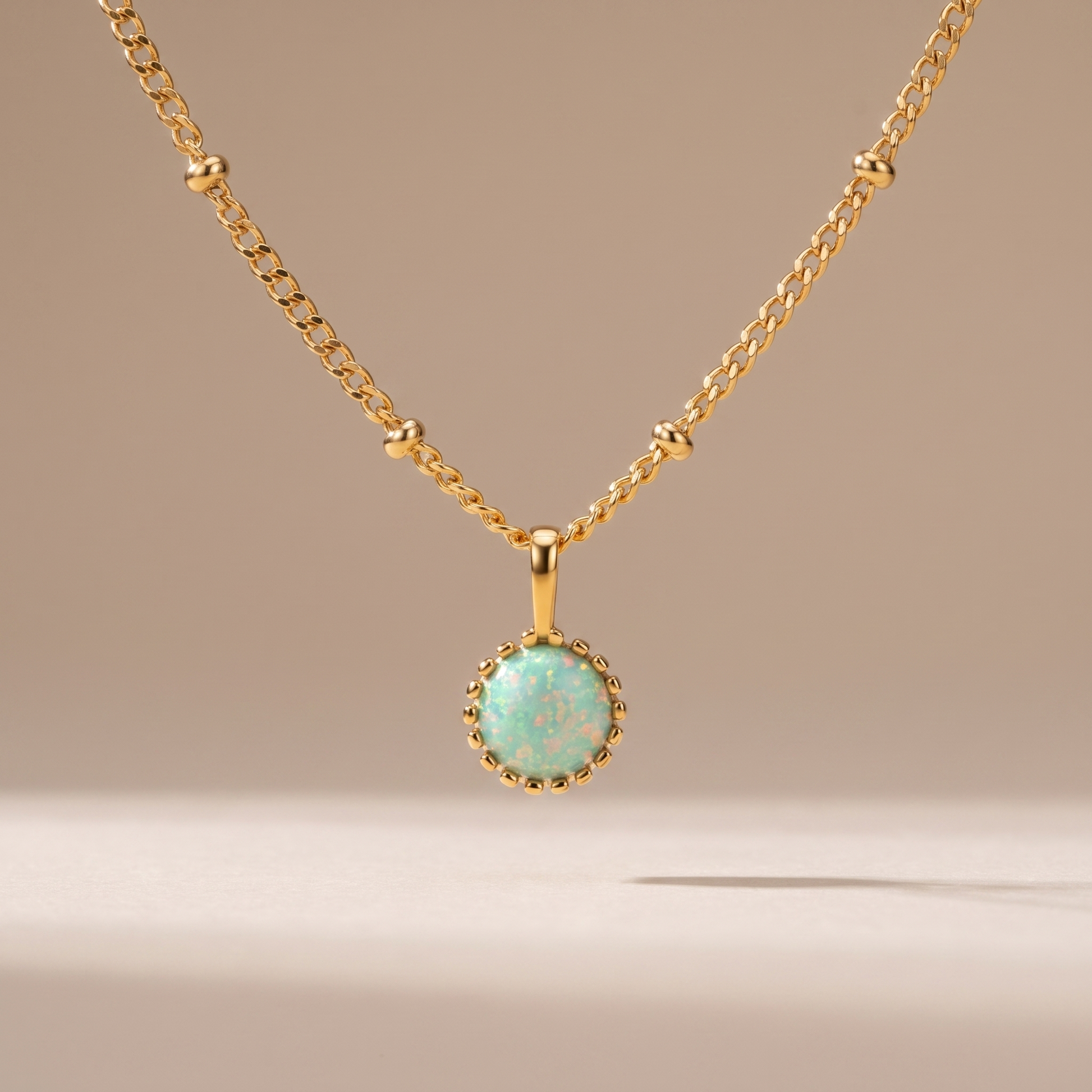Asea Petite Opal Pendant Necklace — front view