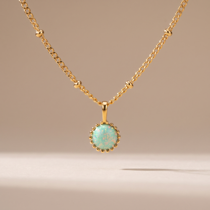 Asea Petite Opal Pendant Necklace — front view