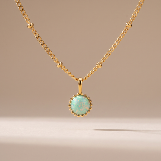 Asea Petite Opal Pendant Necklace — front view