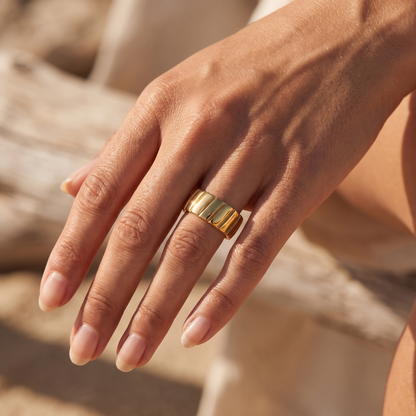 Asea Bold Statement Ring — worn by model