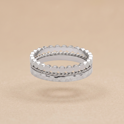 Asea Everyday Trio Ring Set — Silver Color