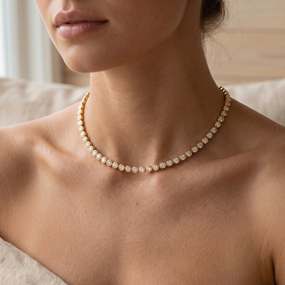 Asea Zircon Tennis Choker — worn by model