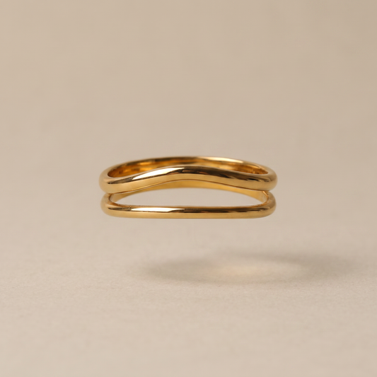 Asea Breeze Double Band Ring — front view