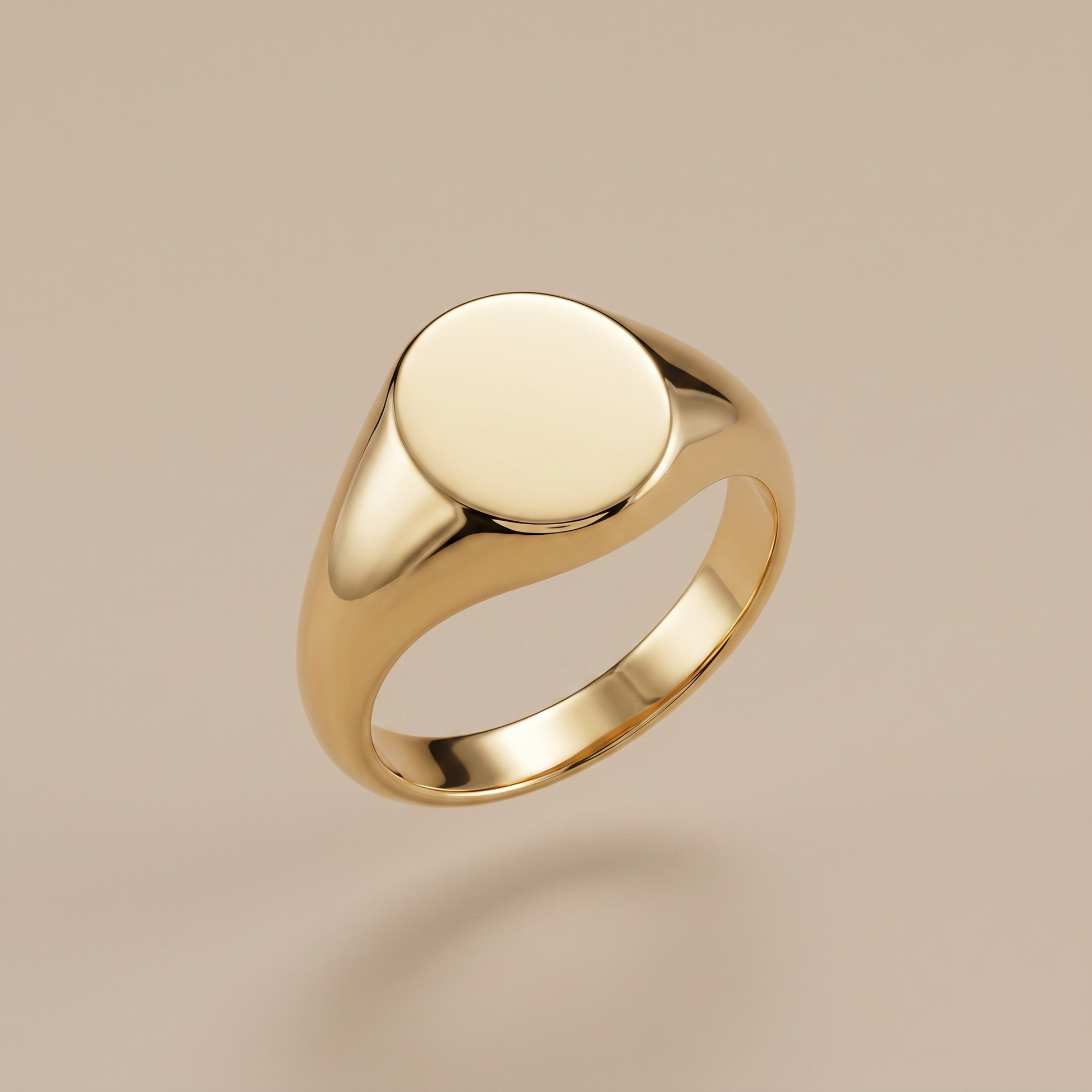 Asea Polished Oval Signet Ring — front view