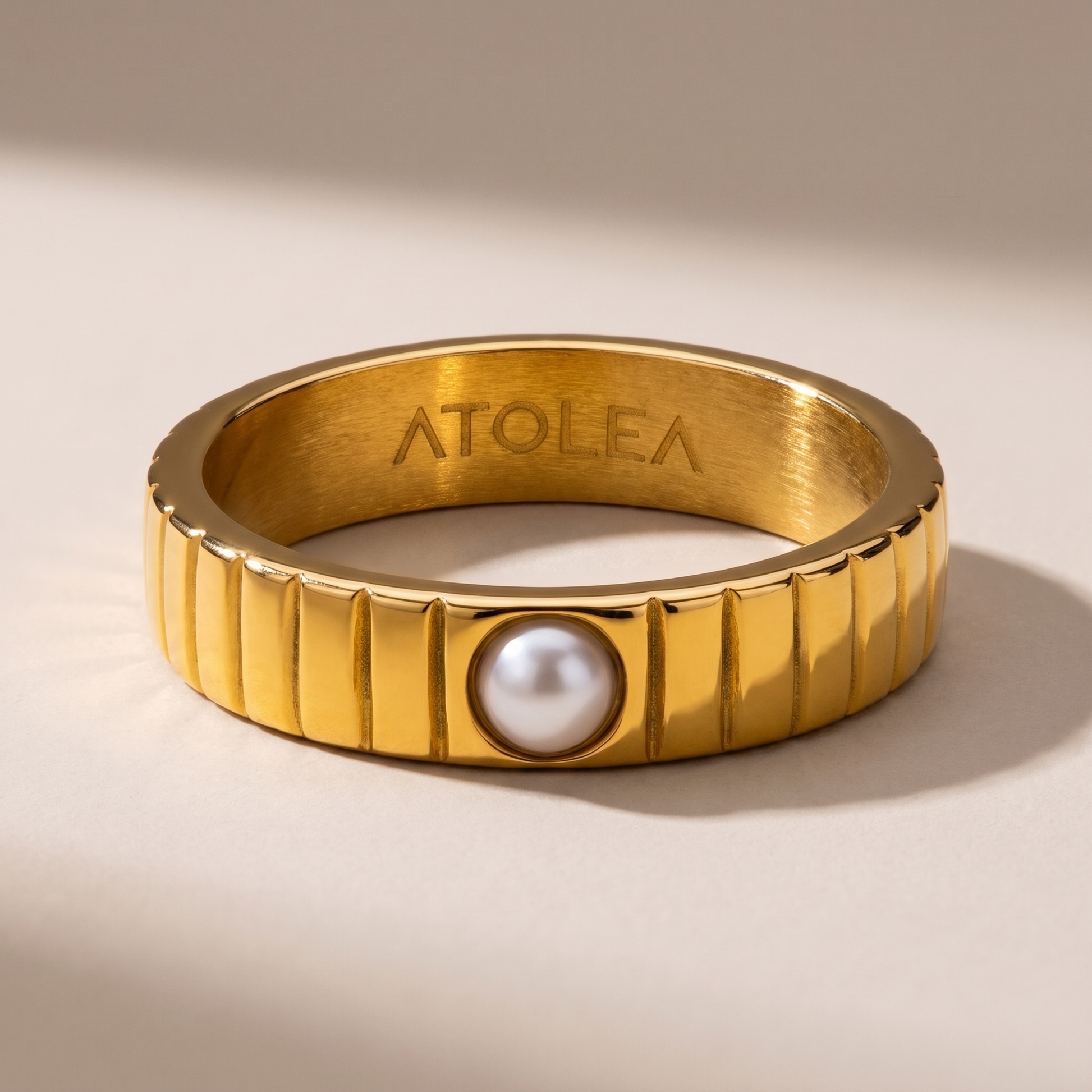 Asea Coraline Shell Pearl Ring — close-up detail